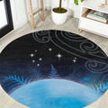 New Zealand Matariki Round Carpet Pleiades Star Cluster Blue Galaxy