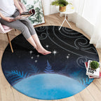 New Zealand Matariki Round Carpet Pleiades Star Cluster Blue Galaxy