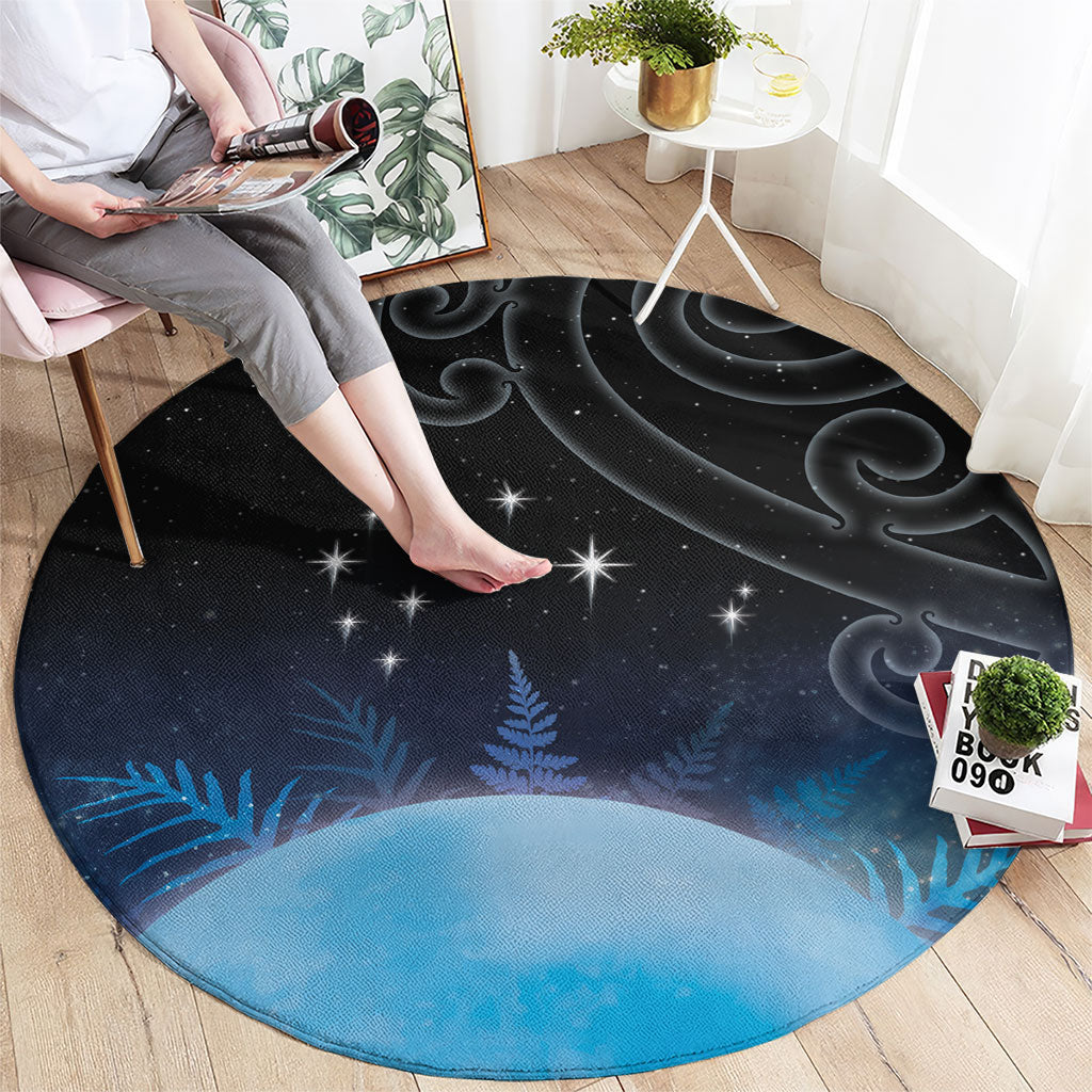 New Zealand Matariki Round Carpet Pleiades Star Cluster Blue Galaxy