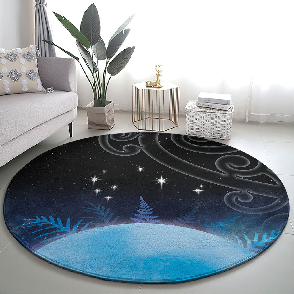 New Zealand Matariki Round Carpet Pleiades Star Cluster Blue Galaxy