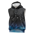 New Zealand Matariki Sleeveless Hoodie Pleiades Star Cluster Blue Galaxy