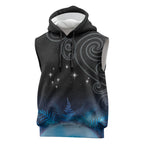 New Zealand Matariki Sleeveless Hoodie Pleiades Star Cluster Blue Galaxy