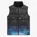 New Zealand Matariki Sleeveless Puffer Jacket Pleiades Star Cluster Blue Galaxy