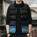 New Zealand Matariki Sleeveless Puffer Jacket Pleiades Star Cluster Blue Galaxy