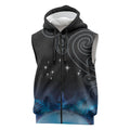 New Zealand Matariki Sleeveless Zip Hoodie Pleiades Star Cluster Blue Galaxy