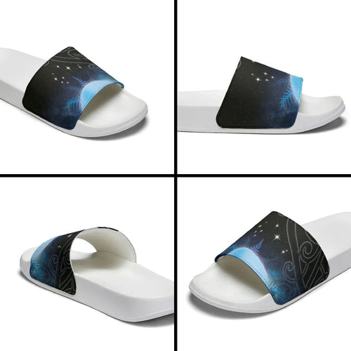 New Zealand Matariki Slide Sandals Pleiades Star Cluster Blue Galaxy