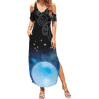 New Zealand Matariki Summer Maxi Dress Pleiades Star Cluster Blue Galaxy