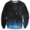 New Zealand Matariki Sweatshirt Pleiades Star Cluster Blue Galaxy