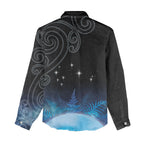 New Zealand Matariki Women Casual Shirt Pleiades Star Cluster Blue Galaxy