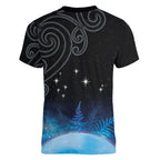 New Zealand Matariki Women V-Neck T-Shirt Pleiades Star Cluster Blue Galaxy