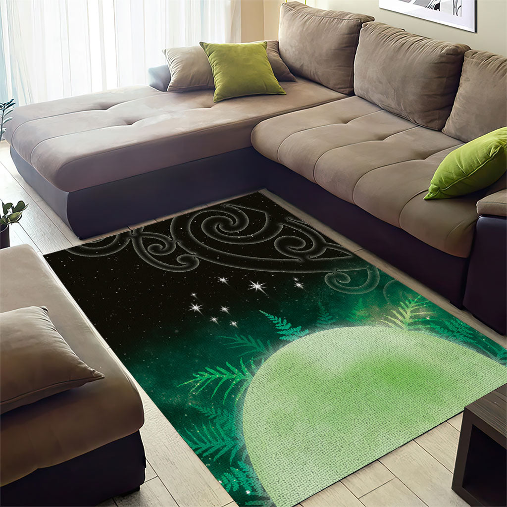New Zealand Matariki Area Rug Pleiades Star Cluster Green Galaxy