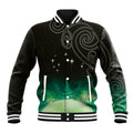 New Zealand Matariki Baseball Jacket Pleiades Star Cluster Green Galaxy
