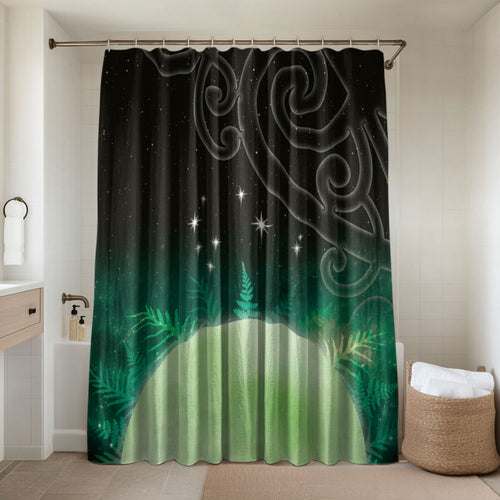 New Zealand Matariki Bathroom Set Pleiades Star Cluster Green Galaxy