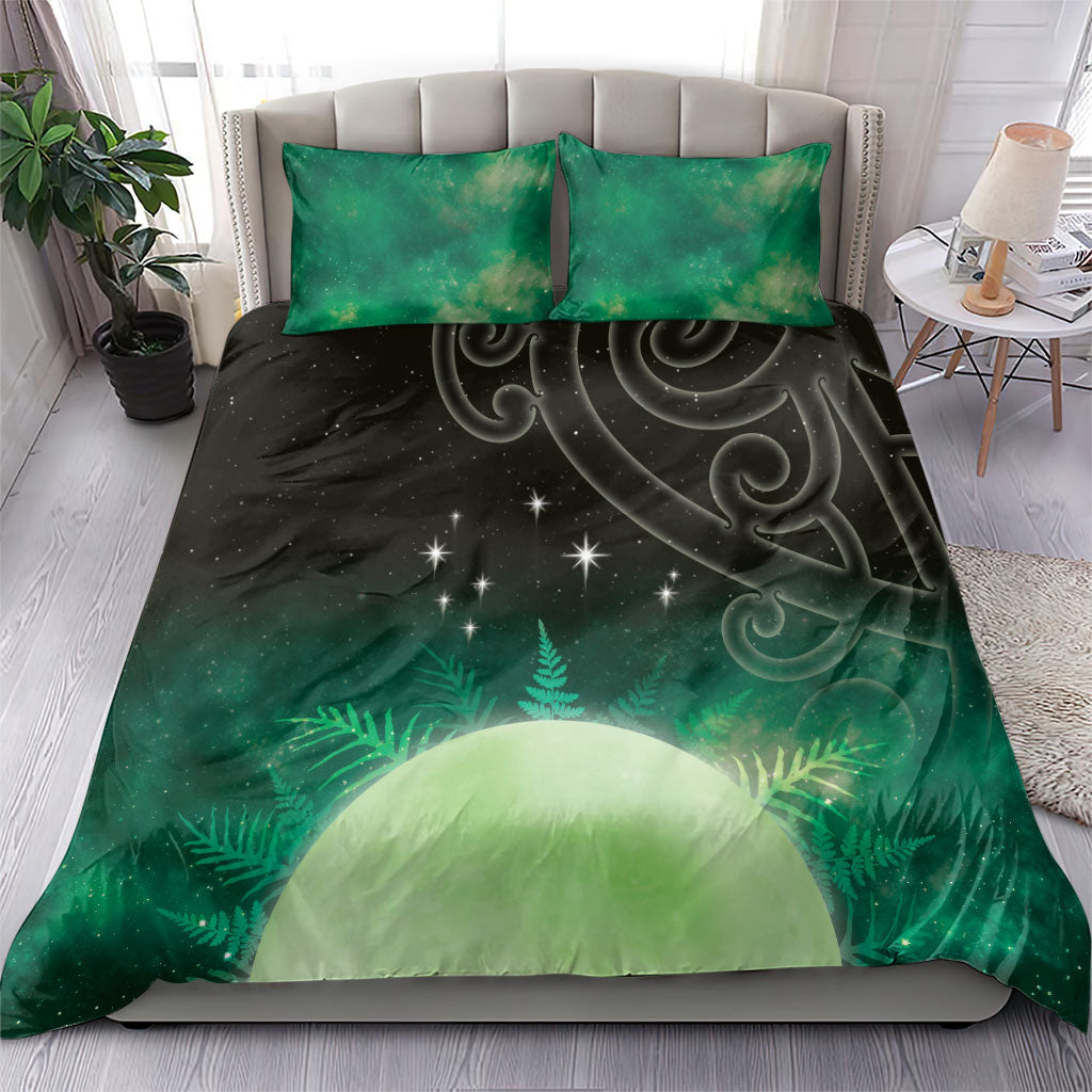 New Zealand Matariki Bedding Set Pleiades Star Cluster Green Galaxy
