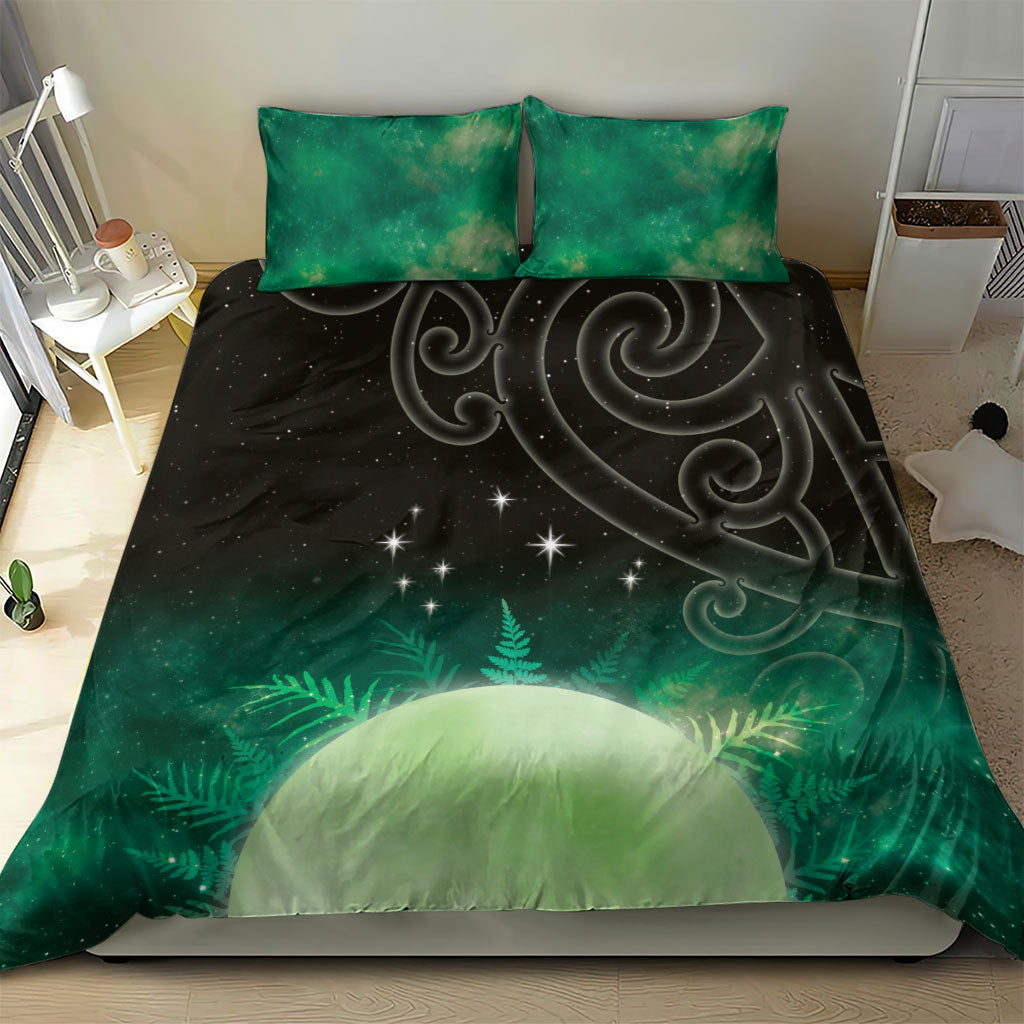 New Zealand Matariki Bedding Set Pleiades Star Cluster Green Galaxy