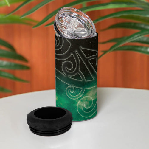 New Zealand Matariki 4 in 1 Can Cooler Tumbler Pleiades Star Cluster Green Galaxy