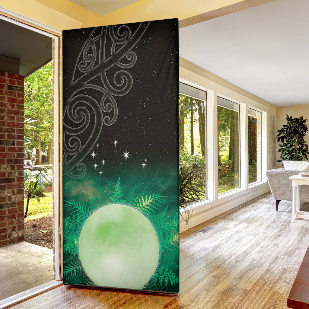 New Zealand Matariki Door Cover Pleiades Star Cluster Green Galaxy
