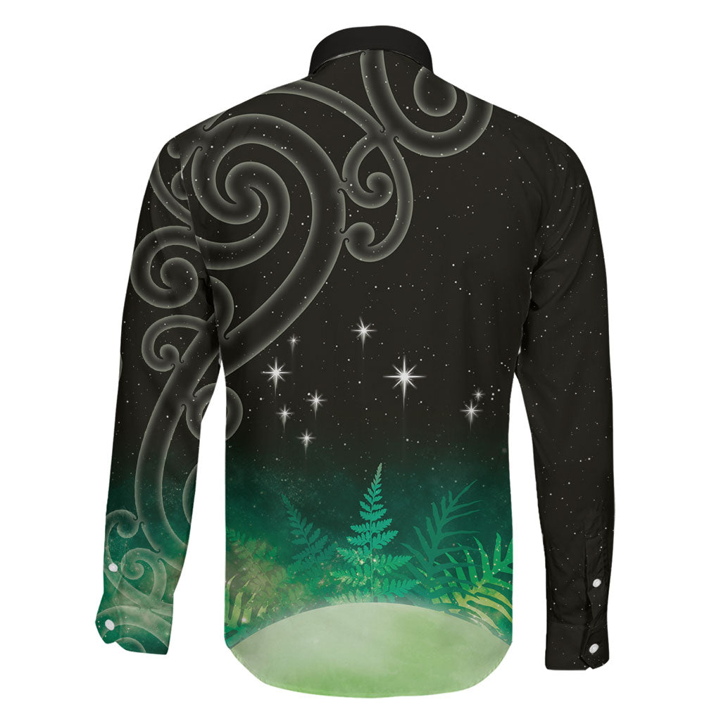 New Zealand Matariki Family Matching Puletasi and Hawaiian Shirt Pleiades Star Cluster Green Galaxy