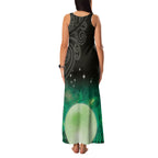 New Zealand Matariki Family Matching Tank Maxi Dress and Hawaiian Shirt Pleiades Star Cluster Green Galaxy
