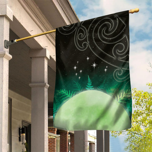New Zealand Matariki Garden Flag Pleiades Star Cluster Green Galaxy