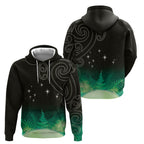 New Zealand Matariki Hoodie Pleiades Star Cluster Green Galaxy