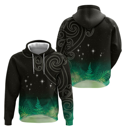 New Zealand Matariki Hoodie Pleiades Star Cluster Green Galaxy