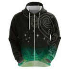 New Zealand Matariki Hoodie Pleiades Star Cluster Green Galaxy