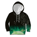 New Zealand Matariki Kid Hoodie Pleiades Star Cluster Green Galaxy