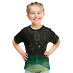 New Zealand Matariki Kid T Shirt Pleiades Star Cluster Green Galaxy