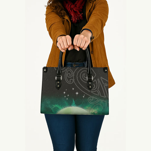 New Zealand Matariki Leather Bag Pleiades Star Cluster Green Galaxy