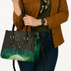 New Zealand Matariki Leather Bag Pleiades Star Cluster Green Galaxy