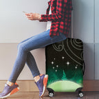 New Zealand Matariki Luggage Cover Pleiades Star Cluster Green Galaxy