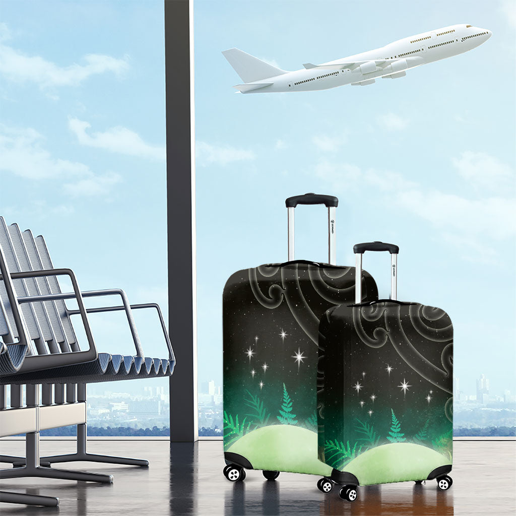 New Zealand Matariki Luggage Cover Pleiades Star Cluster Green Galaxy