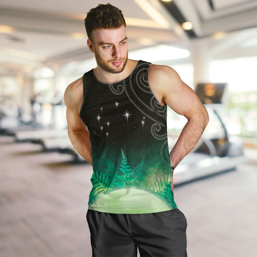 New Zealand Matariki Men Tank Top Pleiades Star Cluster Green Galaxy