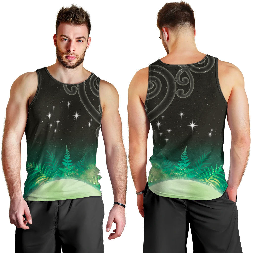 New Zealand Matariki Men Tank Top Pleiades Star Cluster Green Galaxy