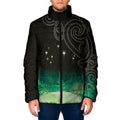 New Zealand Matariki Padded Jacket Pleiades Star Cluster Green Galaxy