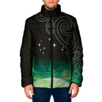 New Zealand Matariki Padded Jacket Pleiades Star Cluster Green Galaxy