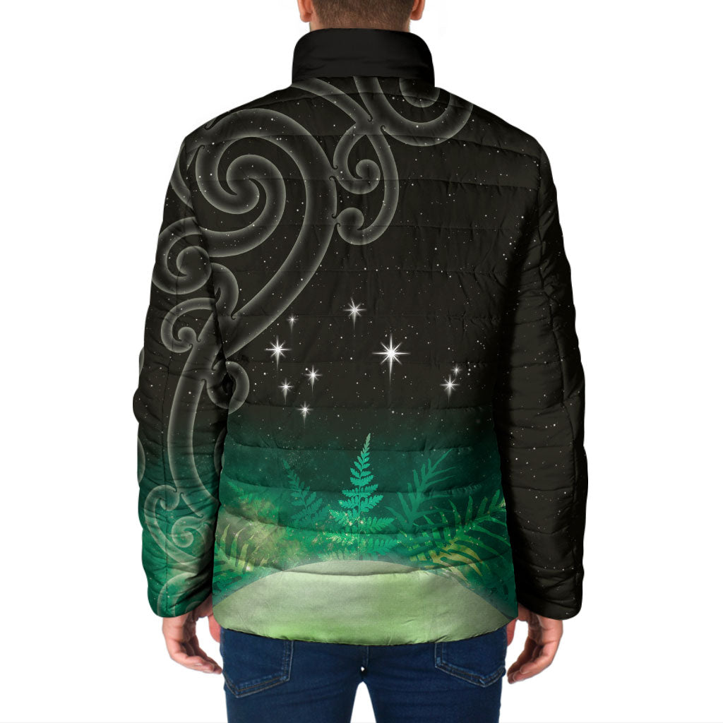 New Zealand Matariki Padded Jacket Pleiades Star Cluster Green Galaxy