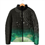 New Zealand Matariki Padded Jacket Pleiades Star Cluster Green Galaxy