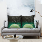 New Zealand Matariki Pillow Cover Pleiades Star Cluster Green Galaxy