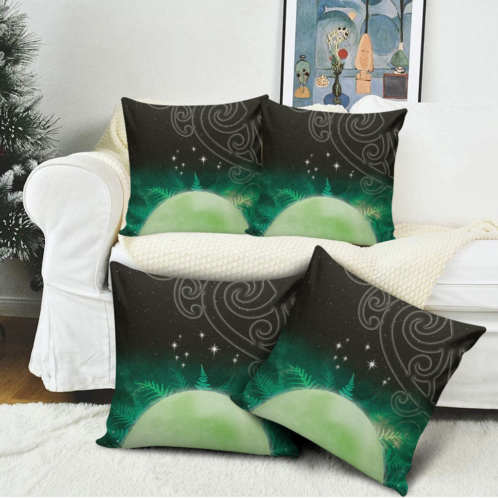 New Zealand Matariki Pillow Cover Pleiades Star Cluster Green Galaxy