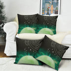 New Zealand Matariki Pillow Cover Pleiades Star Cluster Green Galaxy