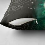 New Zealand Matariki Pillow Cover Pleiades Star Cluster Green Galaxy