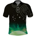 New Zealand Matariki Polo Shirt Pleiades Star Cluster Green Galaxy