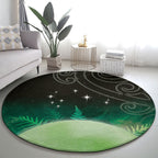 New Zealand Matariki Round Carpet Pleiades Star Cluster Green Galaxy