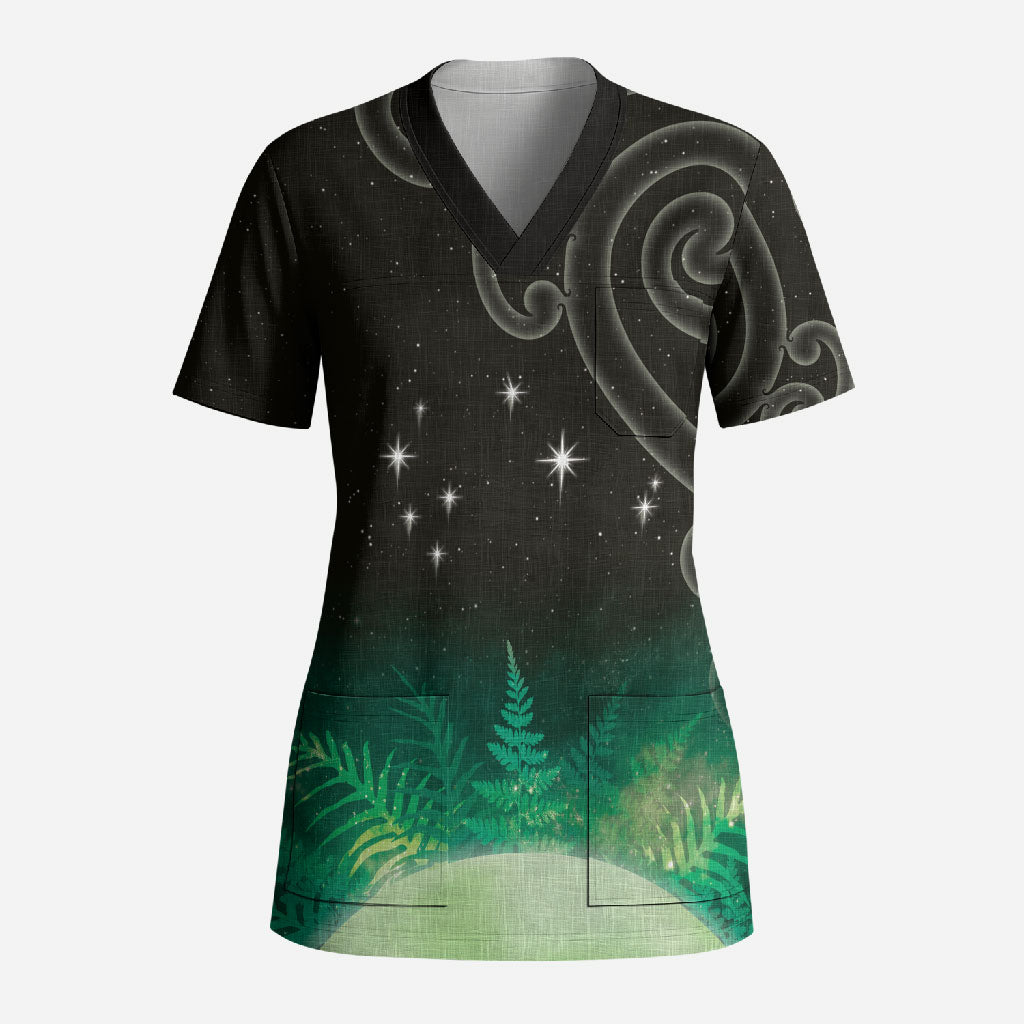 New Zealand Matariki Scrub Top Pleiades Star Cluster Green Galaxy