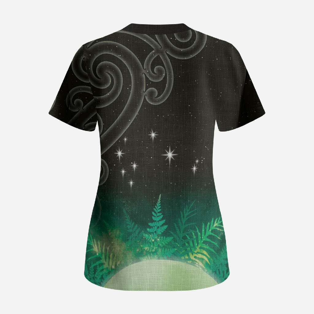 New Zealand Matariki Scrub Top Pleiades Star Cluster Green Galaxy