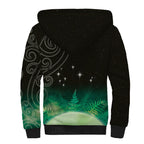New Zealand Matariki Sherpa Hoodie Pleiades Star Cluster Green Galaxy