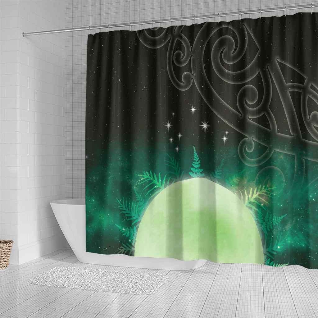 New Zealand Matariki Shower Curtain Pleiades Star Cluster Green Galaxy