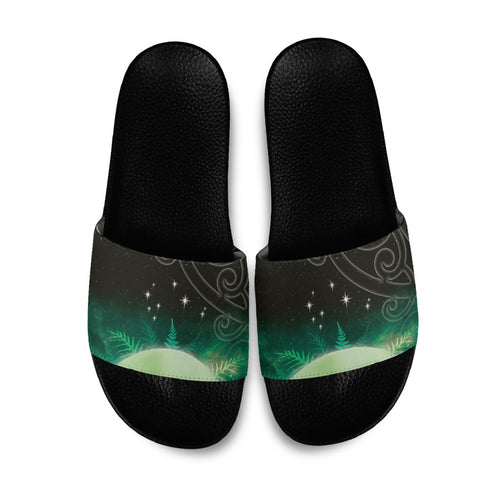 New Zealand Matariki Slide Sandals Pleiades Star Cluster Green Galaxy